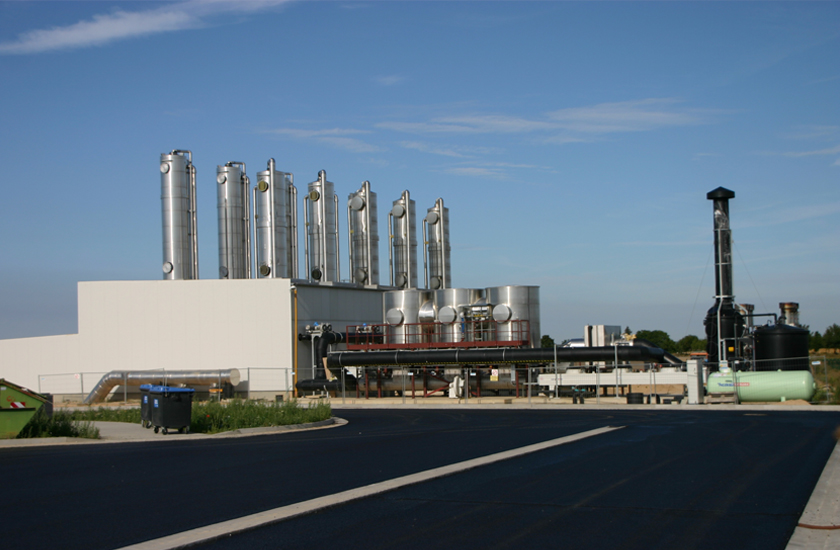 A biogas treatment plant