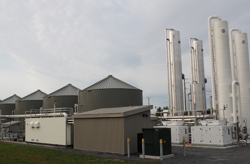 A biogas treatment plant